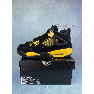 Air Jordan 4 Retro Thunder DH6927-017 Black/Tour Yellow Mens Womens Shoes