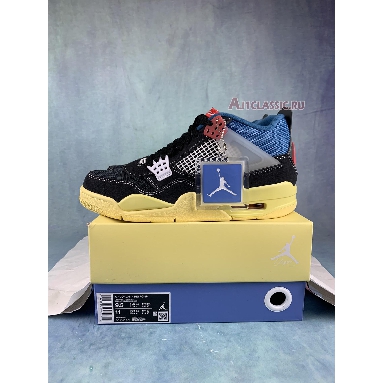 Union LA x Air Jordan 4 Retro Off Noir DC9533-001-2 Off Noir/Brigade Blue/Dark Smoke Grey/Light Fusion Red Mens Womens Shoes