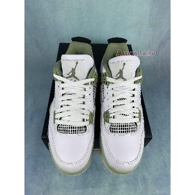 Air Jordan 4 Retro Seafoam AQ9129-103 White/Oil Green/Dark Ash/Neutral Grey Mens Womens Shoes