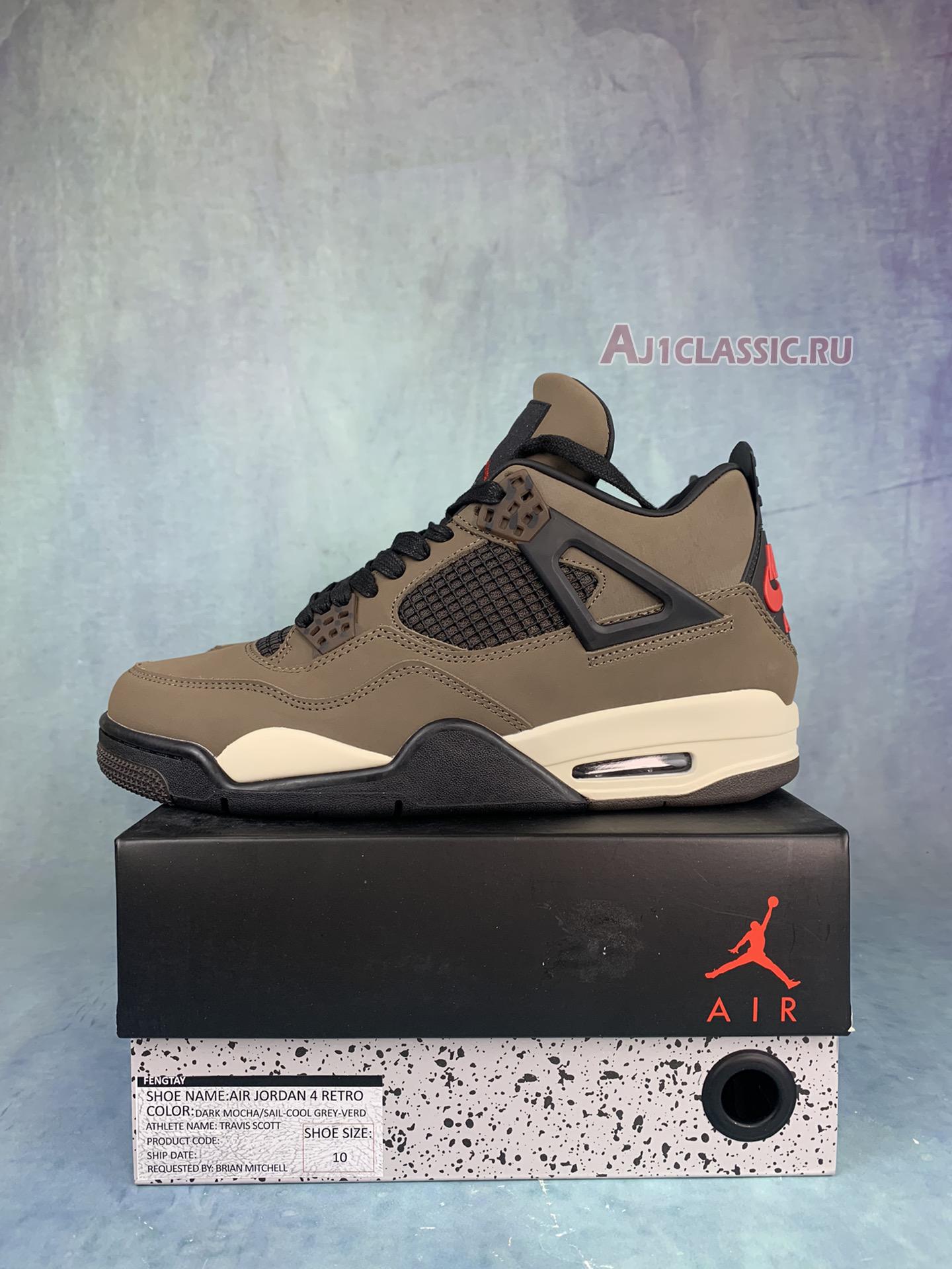 New Travis Scott x Air Jordan 4 "Dark Mocha" AJ4-882335-2 Shoes