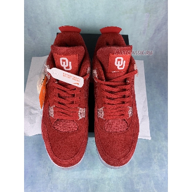 Air Jordan 4 Retro Oklahoma Sooners PE SU18 MNJDLS 731 LN3 Claret Red/White Sneakers