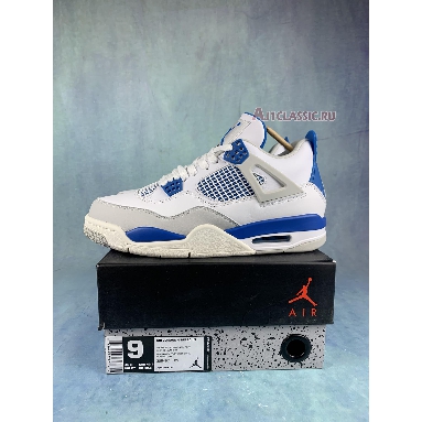 Air Jordan 4 Retro Military Blue 308497-105-2 White/Military Blue-Ntrl Grey Sneakers