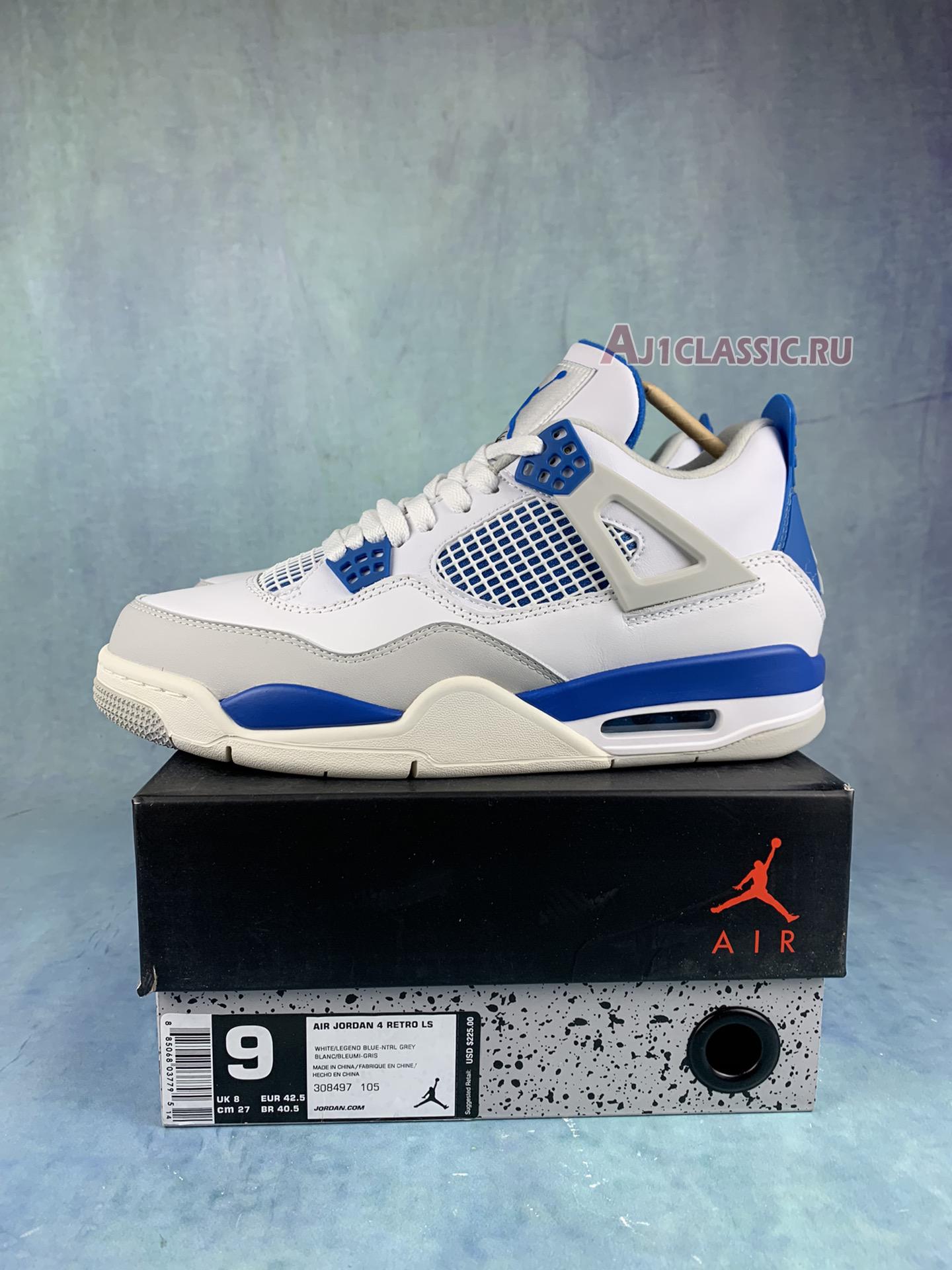 New Air Jordan 4 Retro "Military Blue" 308497-105-2 Shoes