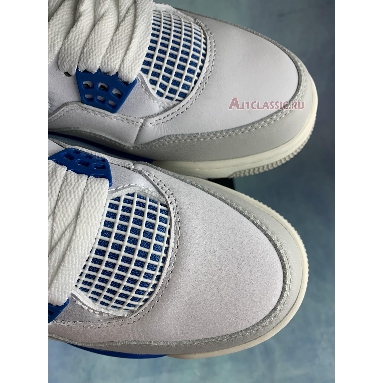 Air Jordan 4 Retro Military Blue 308497-105-2 White/Military Blue-Ntrl Grey Mens Womens Shoes