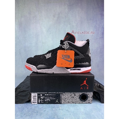 Air Jordan 4 Retro OG Bred 308497-060-2 Black/Cement Grey-Summit White-Fire Red Sneakers