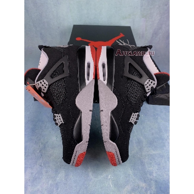 Air Jordan 4 Retro OG Bred 308497-060-2 Black/Cement Grey-Summit White-Fire Red Mens Womens Shoes