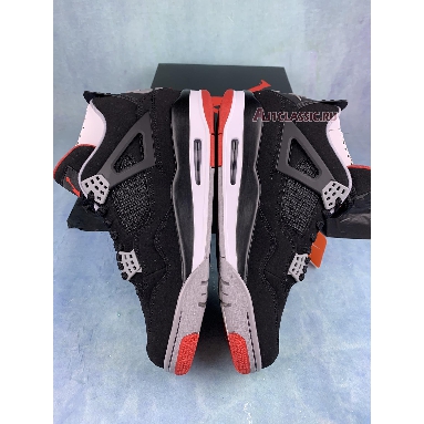 Air Jordan 4 Retro OG Bred 308497-060-2 Black/Cement Grey-Summit White-Fire Red Mens Womens Shoes