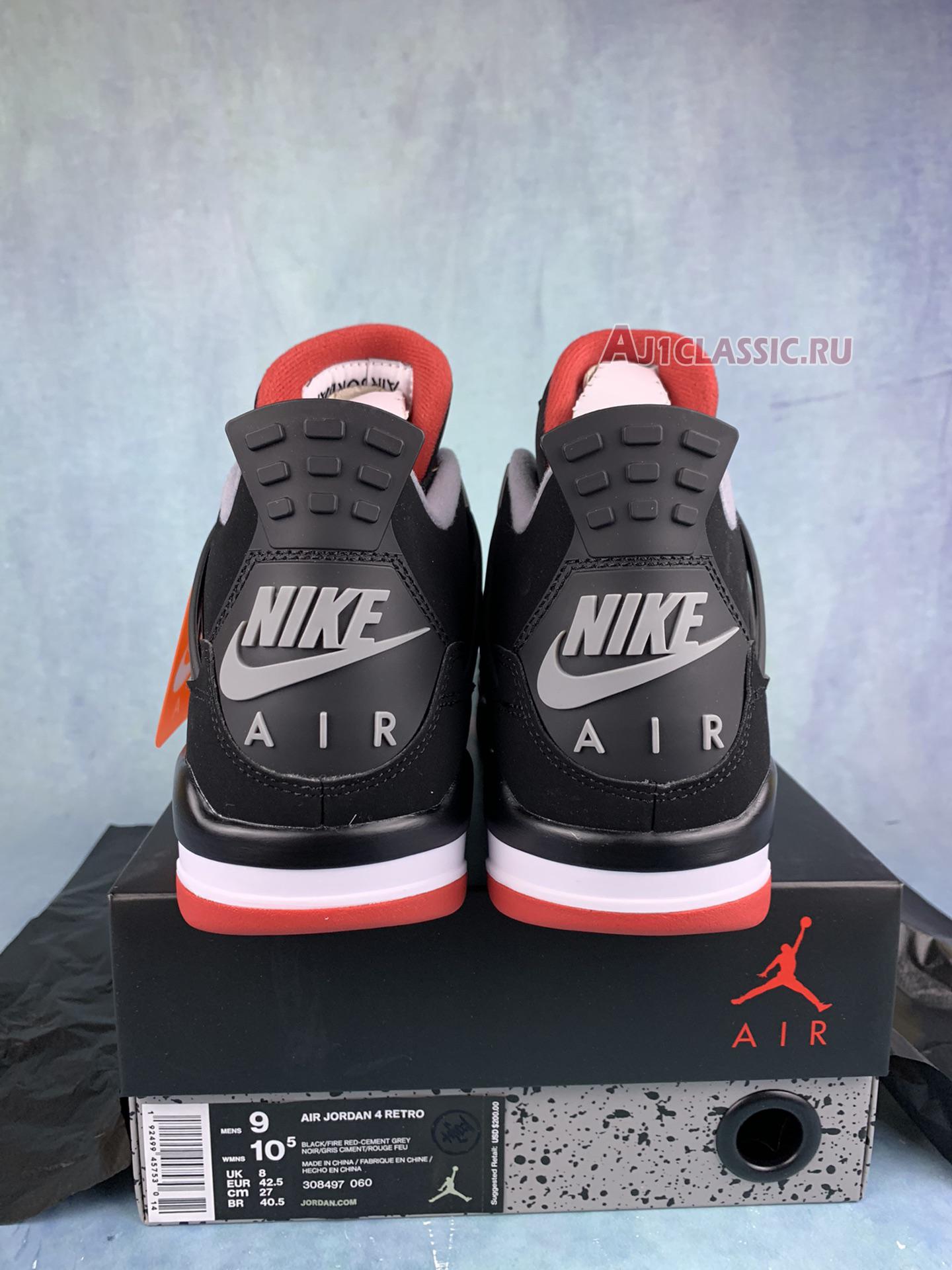 New Air Jordan 4 Retro OG "Bred" 308497-060-2 Shoes