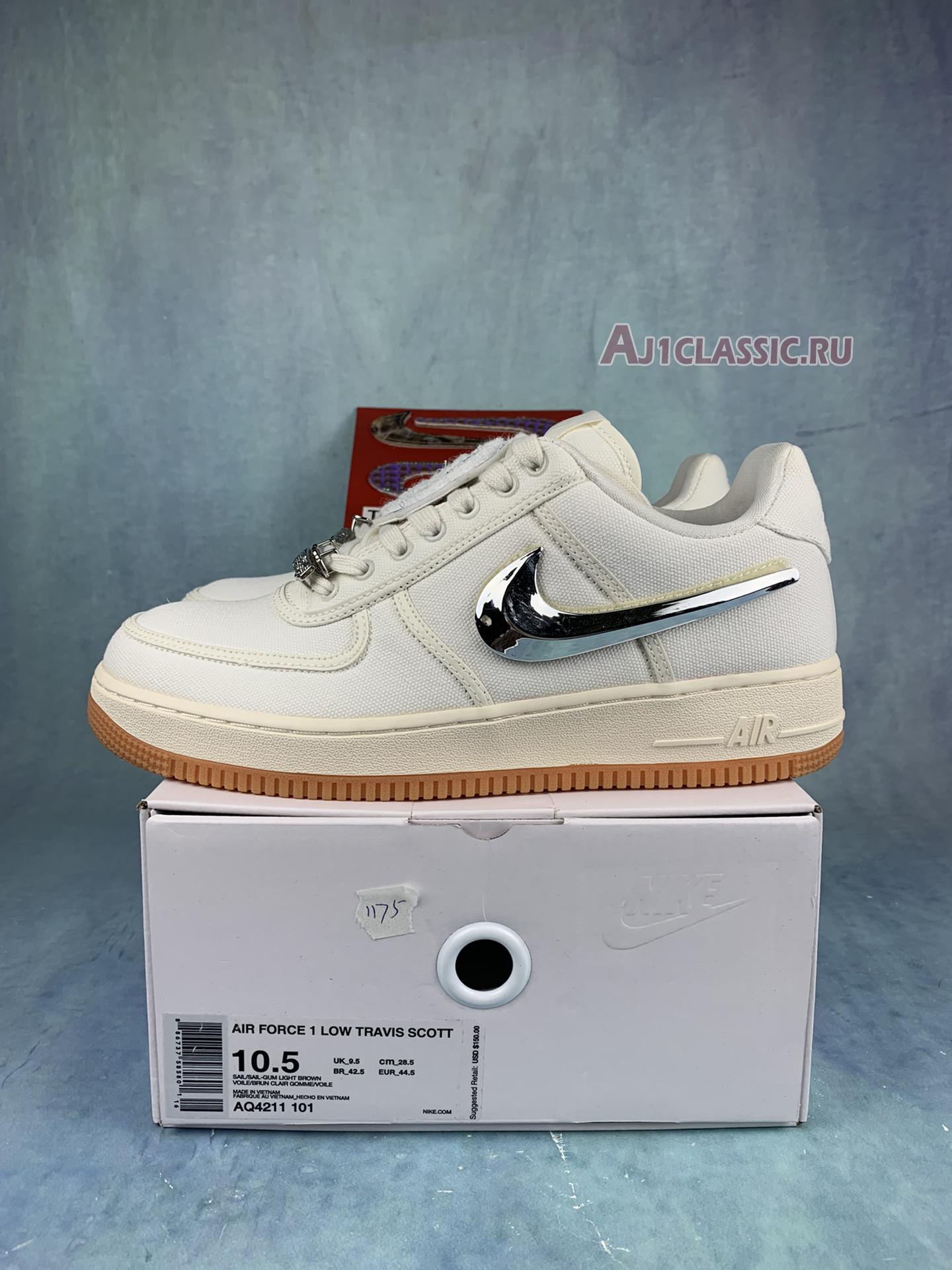 New Travis Scott x Nike Air Force 1 "Sail" AQ4211-101-2 Shoes