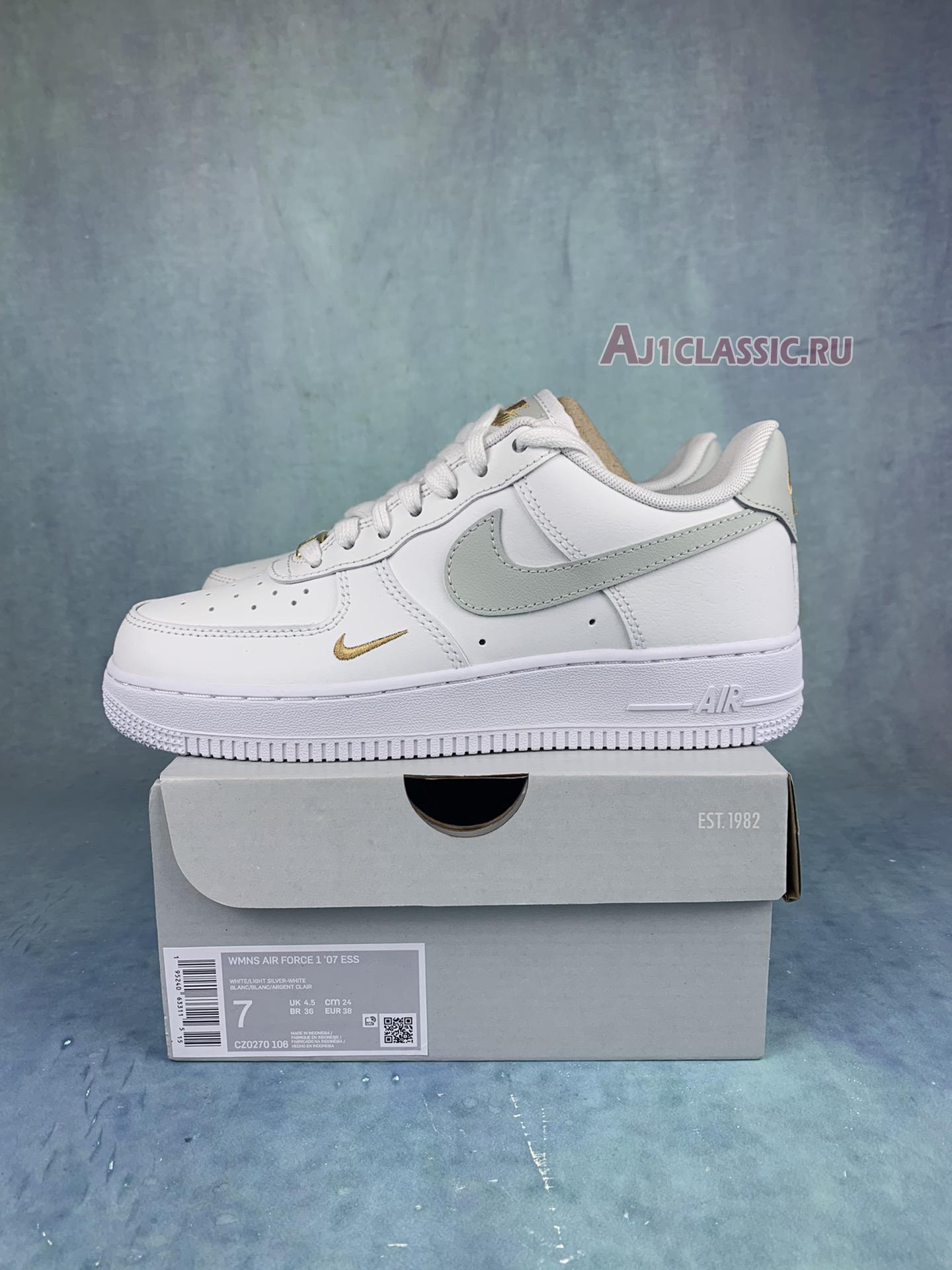 New Nike Air Force 1 "White Light Silver" CZ0270-106-2 Shoes