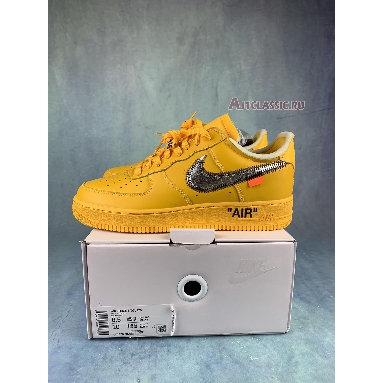 Off-White x Nike Air Force 1 Low Lemonade DD1876-700-2 University Gold/Black/Metallic Silver Mens Womens Shoes