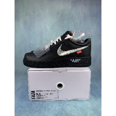 Off-White x Nike Air Force 1 Low 07 MoMA AV5210-001-2 Black/Metallic Silver-Black Mens Womens Shoes