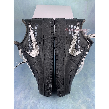 Off-White x Nike Air Force 1 Low 07 MoMA AV5210-001-2 Black/Metallic Silver-Black Mens Womens Shoes