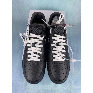 Off-White x Nike Air Force 1 Low 07 MoMA AV5210-001-2 Black/Metallic Silver-Black Mens Womens Shoes