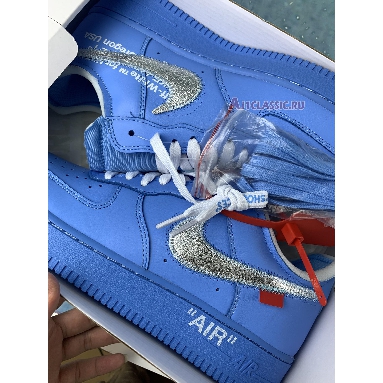 Off-White x Air Force 1 Low 07 MCA CI1173-400-2 University Blue/White-University Red-Metallic Silver Mens Womens Shoes