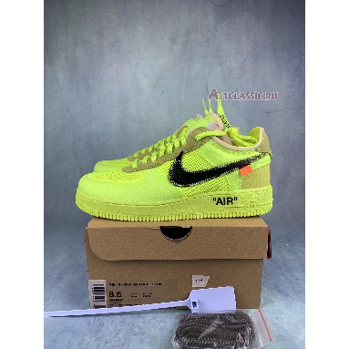 Off-White x Nike Air Force 1 Low Volt AO4606-700-2 Volt/Cone-Black-Hyper Jade Mens Womens Shoes