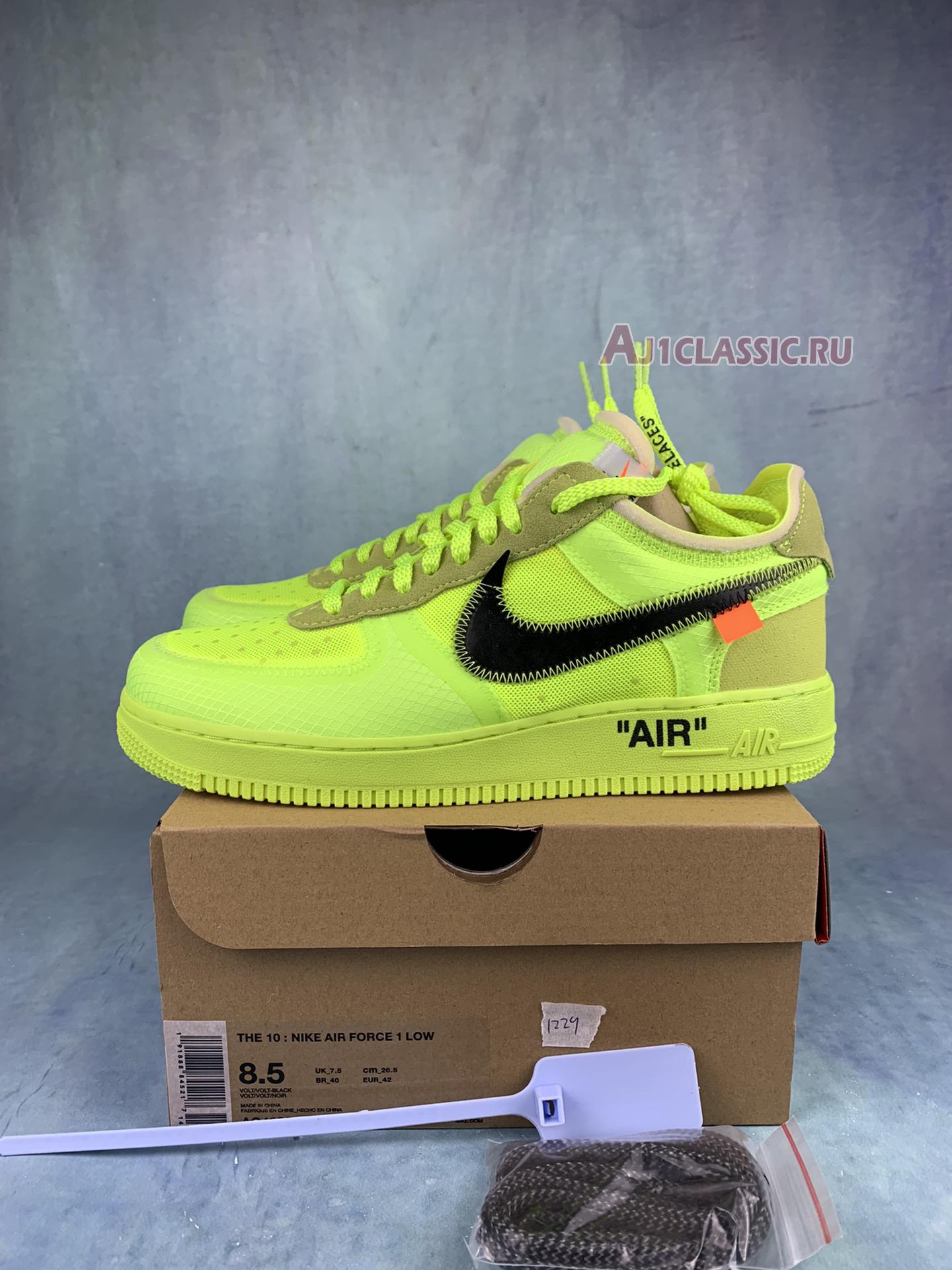 New Off-White x Nike Air Force 1 Low "Volt" AO4606-700-2 Shoes