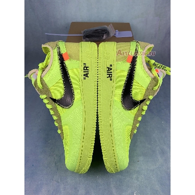 Off-White x Nike Air Force 1 Low Volt AO4606-700-2 Volt/Cone-Black-Hyper Jade Mens Womens Shoes