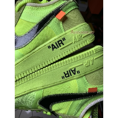 Off-White x Nike Air Force 1 Low Volt AO4606-700-2 Volt/Cone-Black-Hyper Jade Mens Womens Shoes