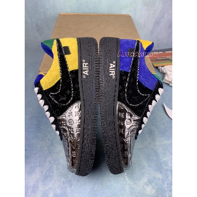 Louis Vuitton x Nike Air Force 1 Low By Virgil Abloh Black Metallic Silver 1A9VCE Black/Metallic Silver/Yellow/Royal Sneakers