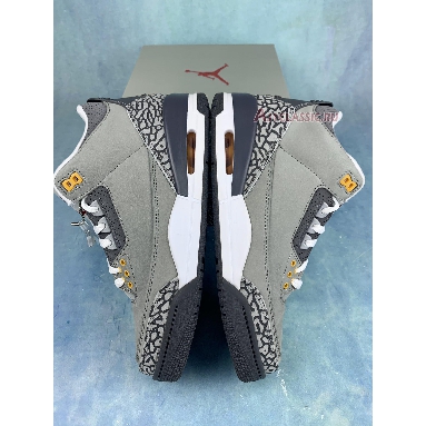 Air Jordan 3 Retro Cool Grey CT8532-012-2 Silver/Light Graphite-Orange Peel-Sport Red Sneakers