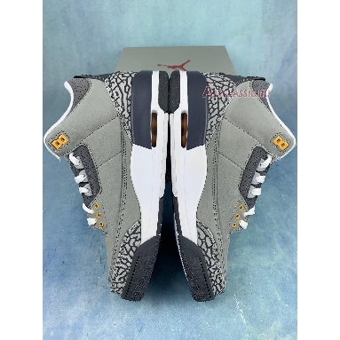 Air Jordan 3 Retro Cool Grey CT8532-012-2 Silver/Light Graphite-Orange Peel-Sport Red Sneakers