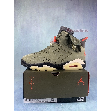 Travis Scott x Air Jordan 6 Retro Olive CN1084-200-2 Medium Olive/Black-Sail-University Red Mens Womens Shoes