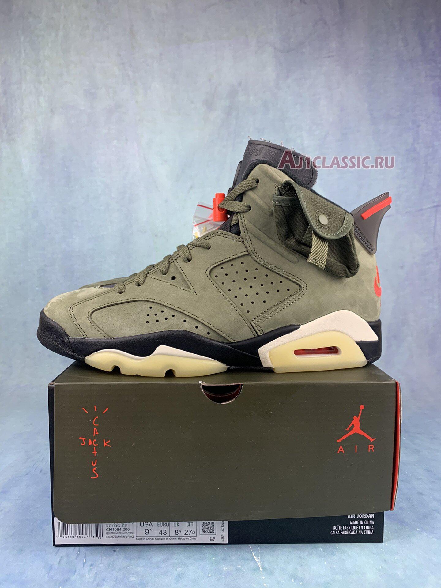 New Travis Scott x Air Jordan 6 Retro "Olive" CN1084-200-2 Shoes