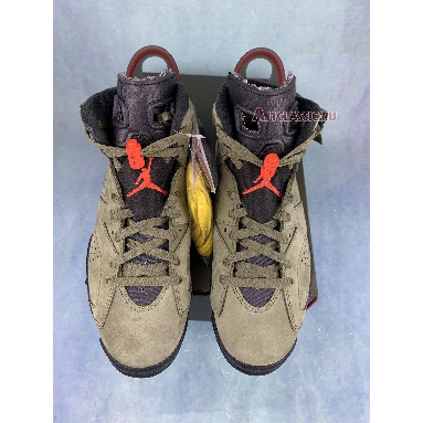 Travis Scott x Air Jordan 6 Retro Olive CN1084-200-2 Medium Olive/Black-Sail-University Red Mens Womens Shoes