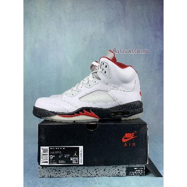 Air Jordan 5 Fire Red DA1911-102-2 White/Fire Red-Black Mens Womens Shoes