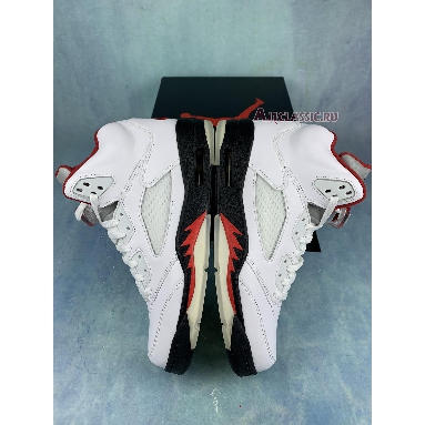 Air Jordan 5 Fire Red DA1911-102-2 White/Fire Red-Black Mens Womens Shoes