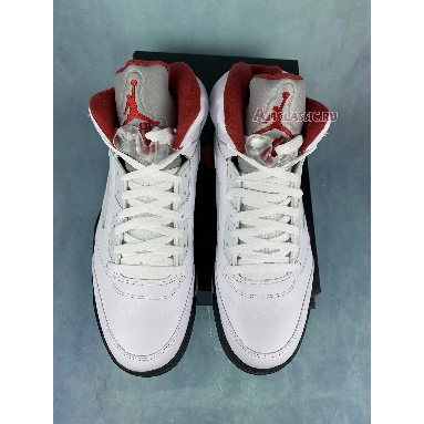 Air Jordan 5 Fire Red DA1911-102-2 White/Fire Red-Black Mens Womens Shoes