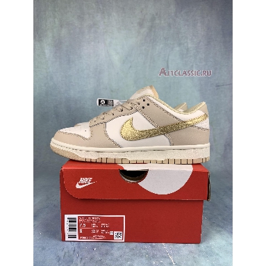 Nike Dunk Low Gold Swoosh DX930-001 Phantom/Metallic Gold/Sanddrift/Sail Mens Womens Shoes