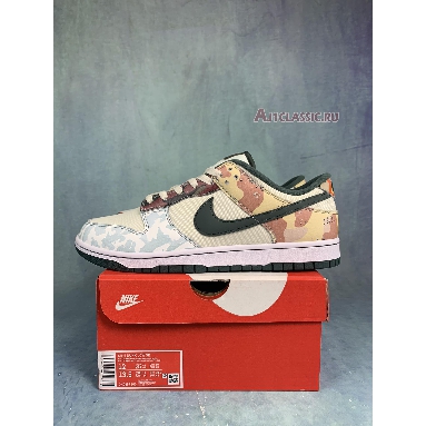 Nike Dunk Low SE Sail Multi-Camo DH0957-100-2 Sail/Vintage Green/Total Orange/White Mens Womens Shoes