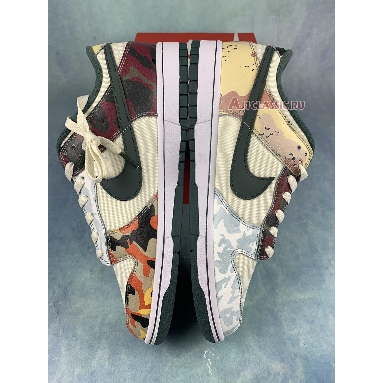 Nike Dunk Low SE Sail Multi-Camo DH0957-100-2 Sail/Vintage Green/Total Orange/White Mens Womens Shoes