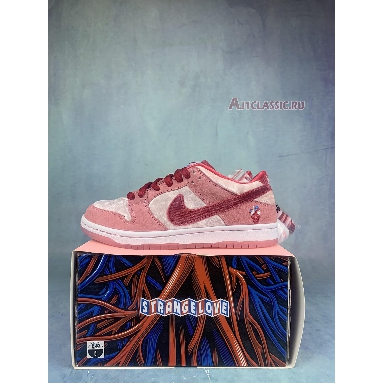 StrangeLove x Dunk Low SB Valentines Day CT2552-800-2 Bright Melon/Gym Red/Med Soft Pink Mens Womens Shoes