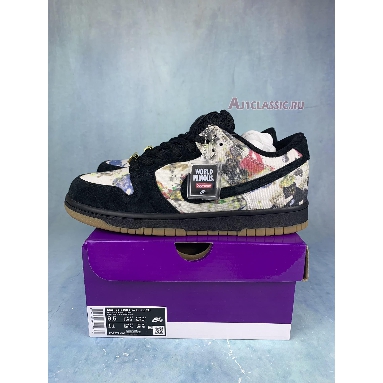 Supreme x Nike SB Dunk Low Rammellzee FD8778-001 Black/Black/Multi-Color Mens Womens Shoes