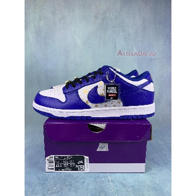 Supreme x Nike Dunk Low OG SB QS Hyper Royal DH3228-100-2 White/Metallic Gold/Hyper Blue Sneakers