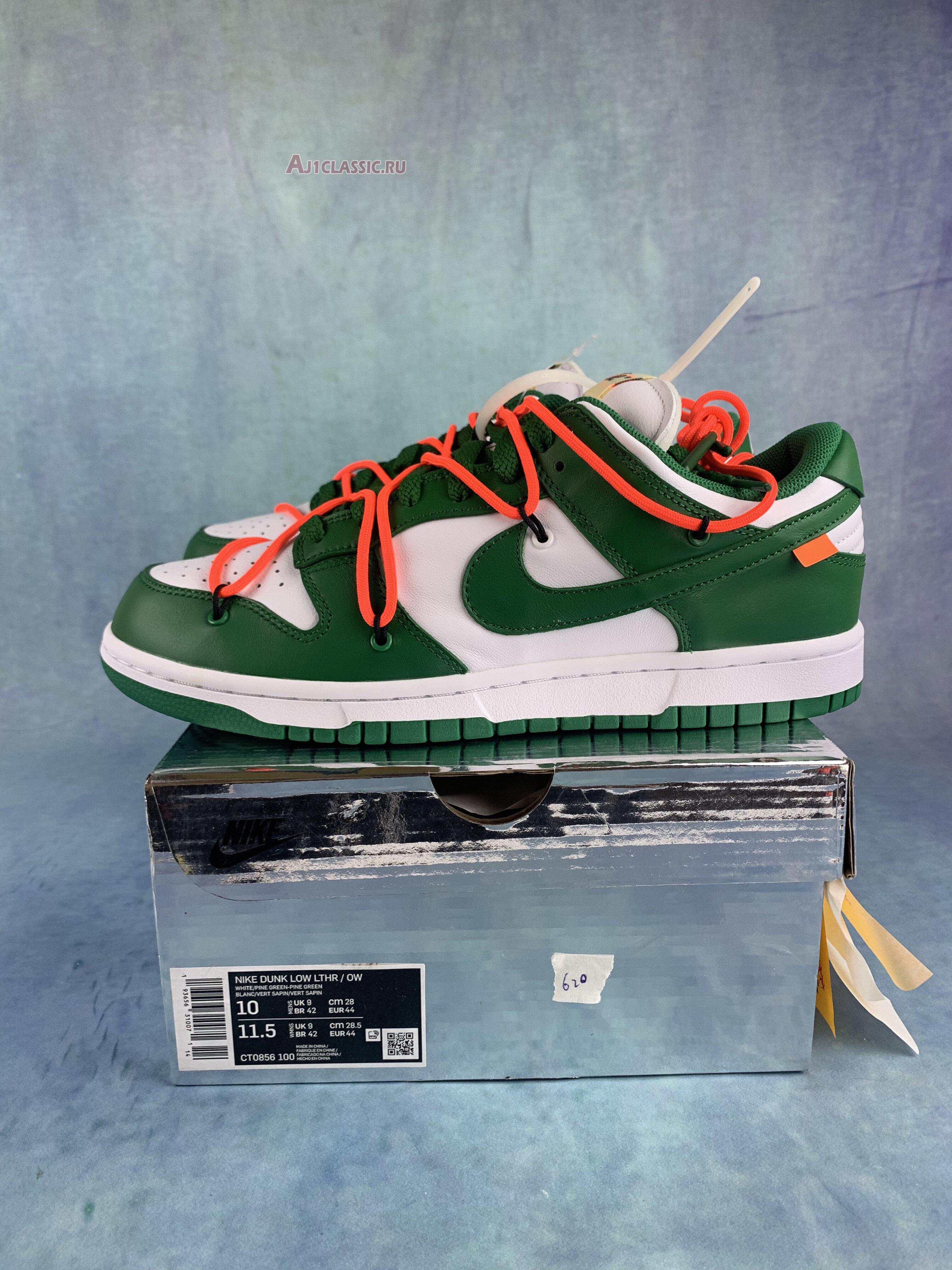 New Off-White x Nike Dunk Low "Pine Green" CT0856-100-2 Shoes