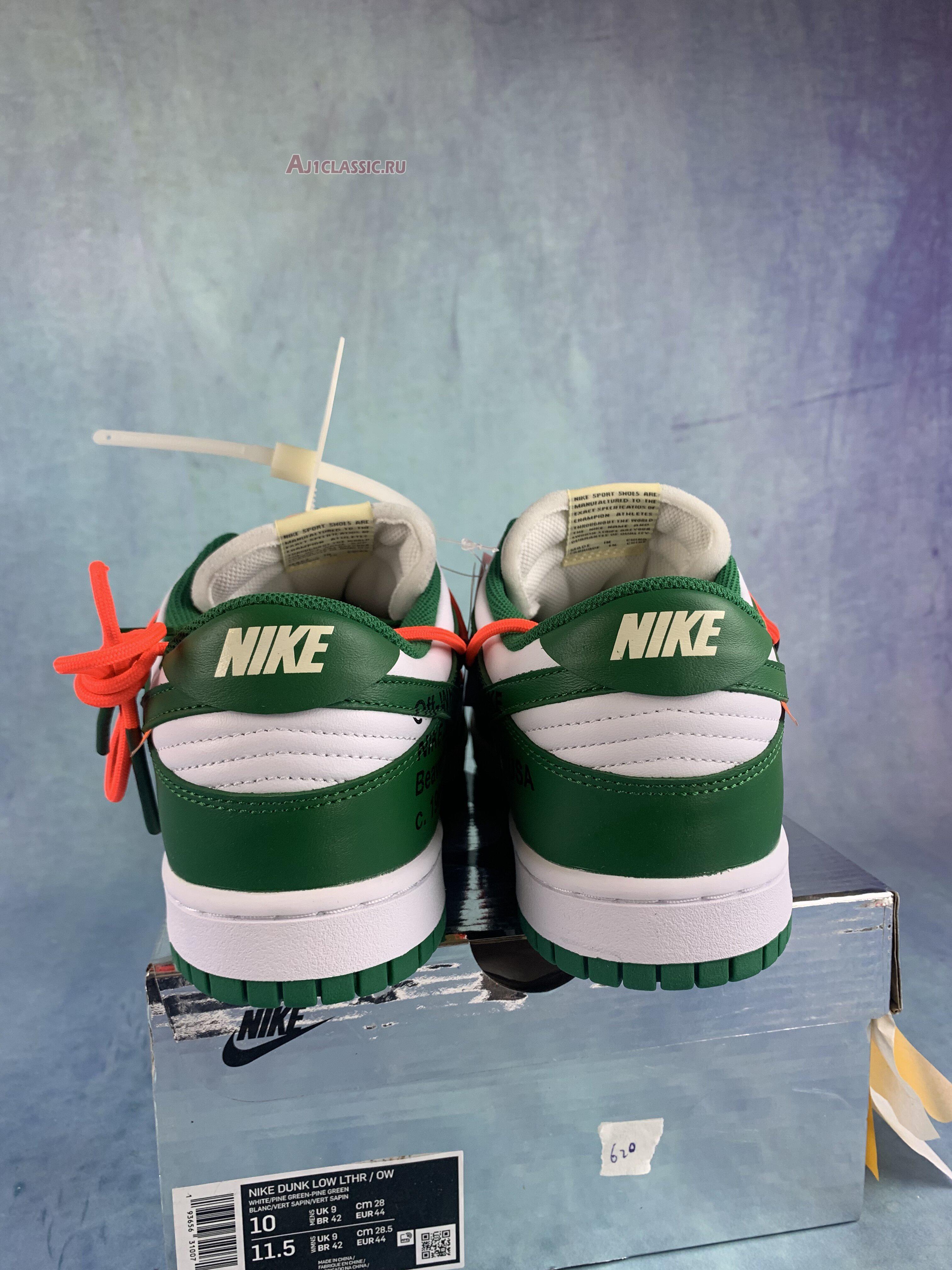 New Off-White x Nike Dunk Low "Pine Green" CT0856-100-2 Shoes