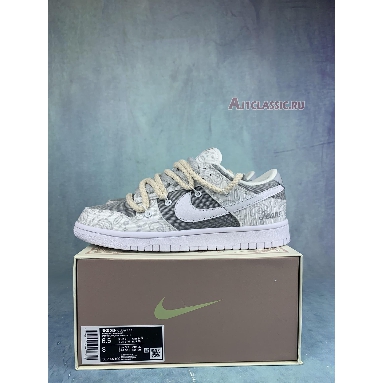 Off-White x Nike Dunk Low ESS White Paisley DJ9955-100-2 White/Grey Mens Womens Shoes