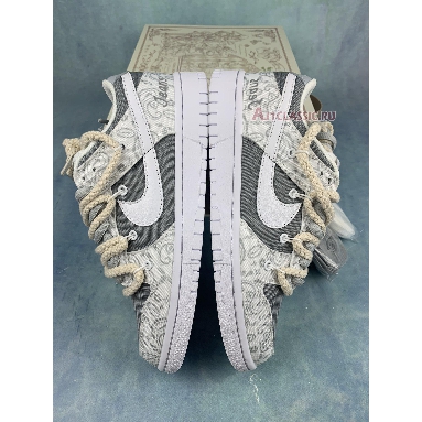 Off-White x Nike Dunk Low ESS White Paisley DJ9955-100-2 White/Grey Mens Womens Shoes