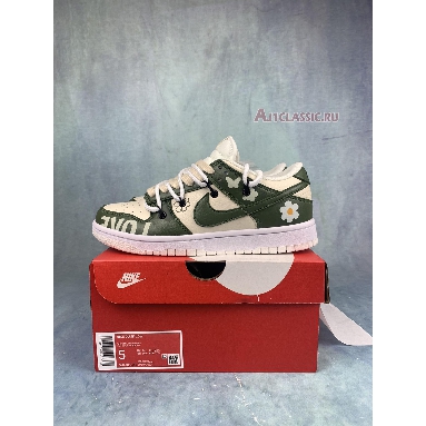 Off-White x Nike Dunk Low Green Bloom DH9765-100-2 Green/Cream Mens Womens Shoes