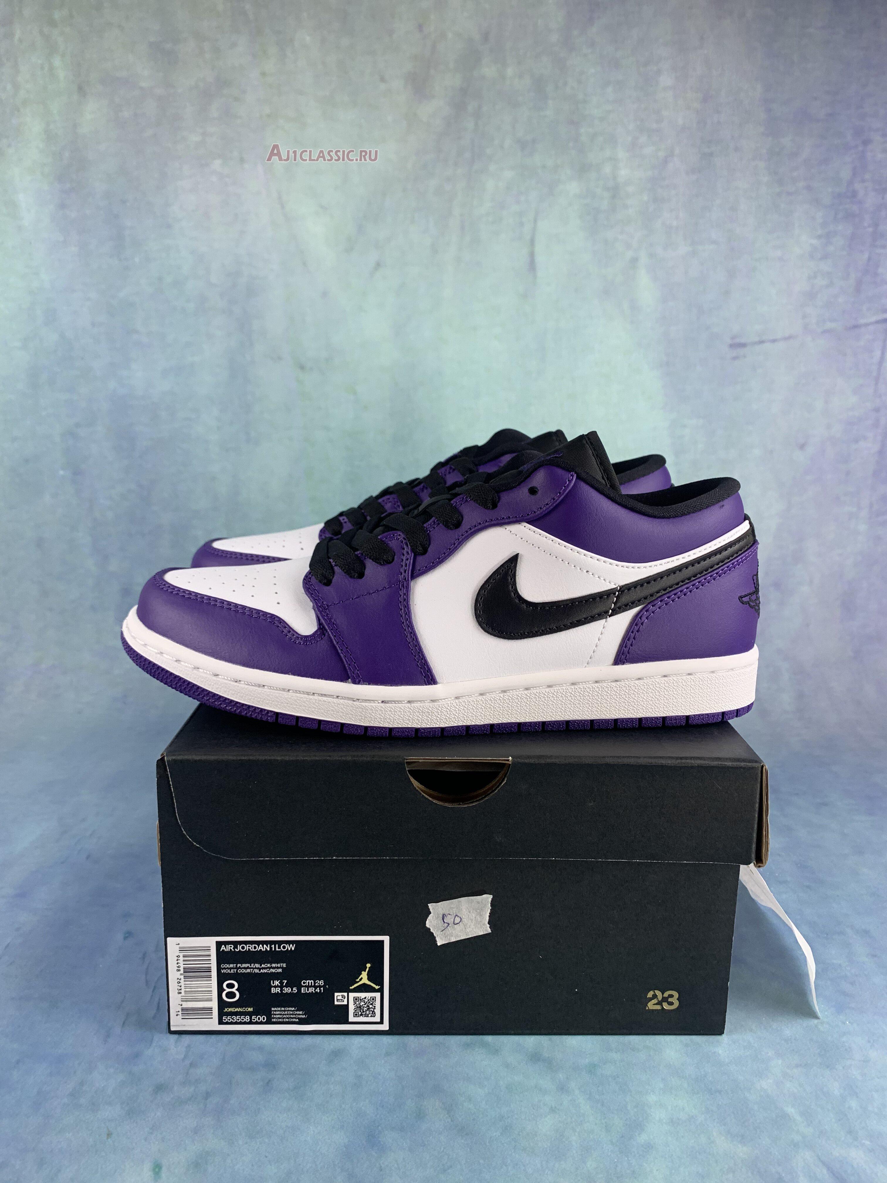 New Air Jordan 1 Low "Court Purple" 553558-500-2 Shoes