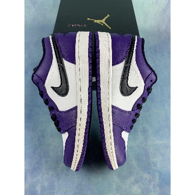 Air Jordan 1 Low Court Purple 553558-500-2 White/Court Purple/Black Mens Womens Shoes