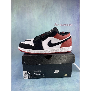 Air Jordan 1 Low Black Toe 553558-116-2 White/Black-Gym Red Mens Womens Shoes