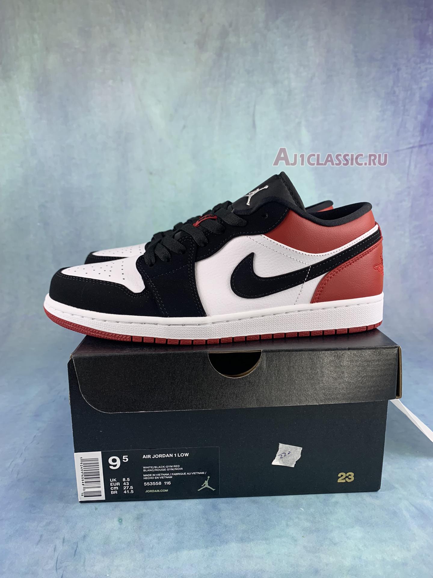 New Air Jordan 1 Low "Black Toe" 553558-116-2 Shoes