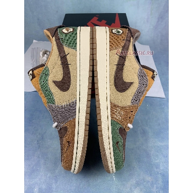 Zion Williamson x Air Jordan 1 Retro Low OG Voodoo DZ7292-200 Flax/Muslin/Fauna Brown/Oil Green/Sesame/Moon Fossil Mens Womens Shoes