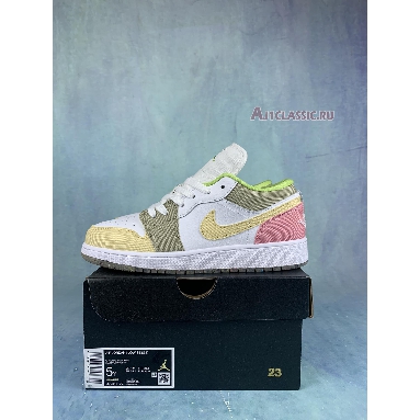 Air Jordan 1 Low SE GS Pastel Grind DJ0341-100-2 White/White/Vivid Green Sneakers