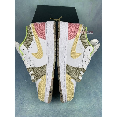 Air Jordan 1 Low SE GS Pastel Grind DJ0341-100-2 White/White/Vivid Green Sneakers